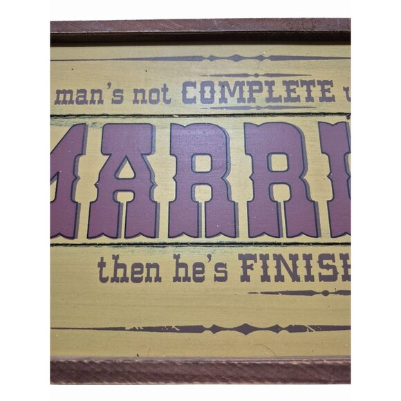 Rustic Wooden Wall Sign 12x16 Hand-Painted With Humorous Quote & Hanging Hook - Picture 4 of 6